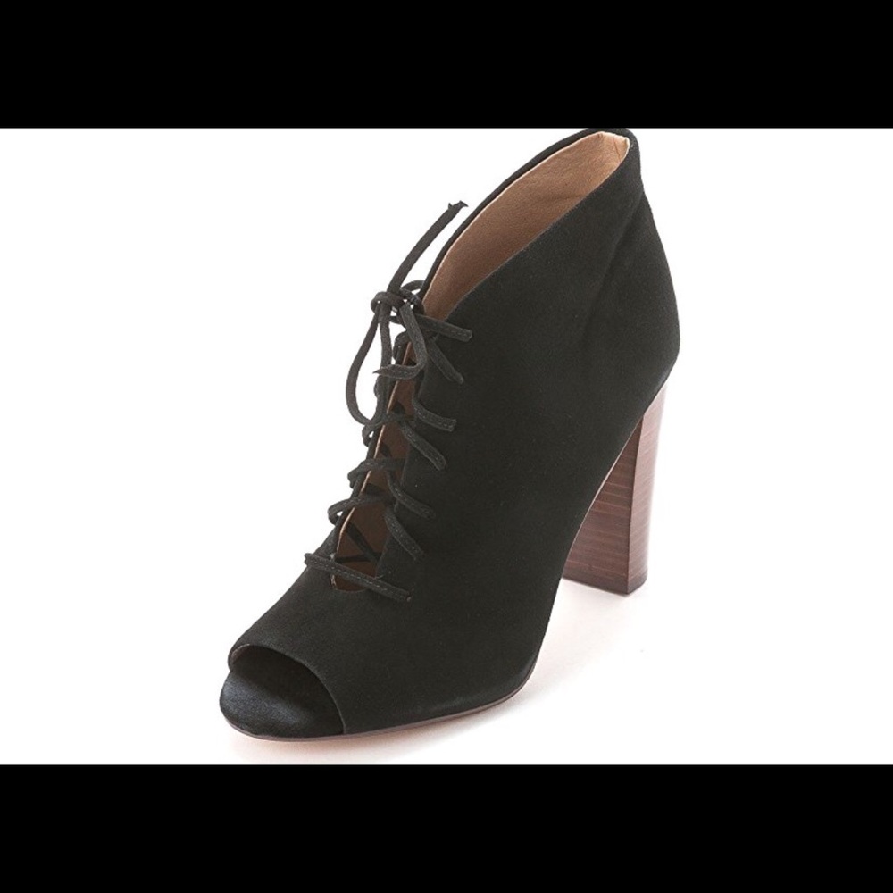 Splendid Janessa open toe lace up suede bootie
